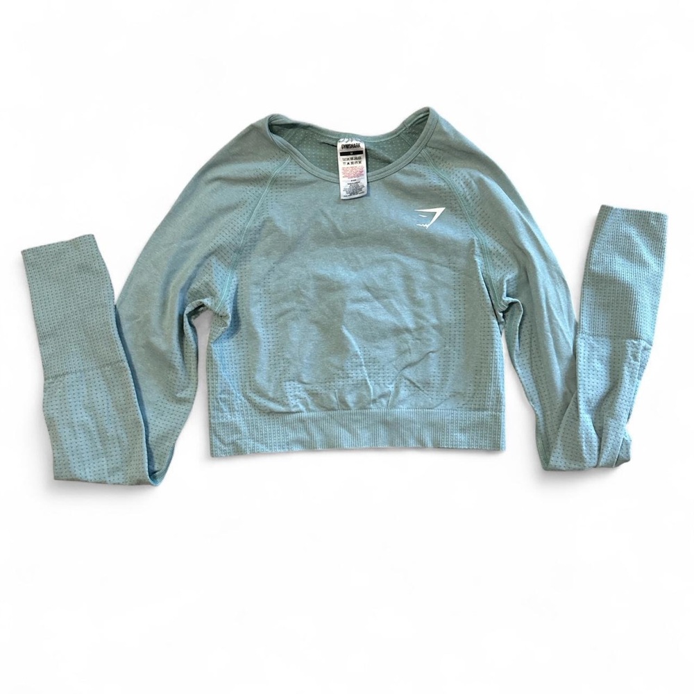 Gymshark Light Green Long Sleeve Crop Top